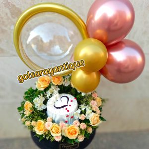 کیک باکس گل